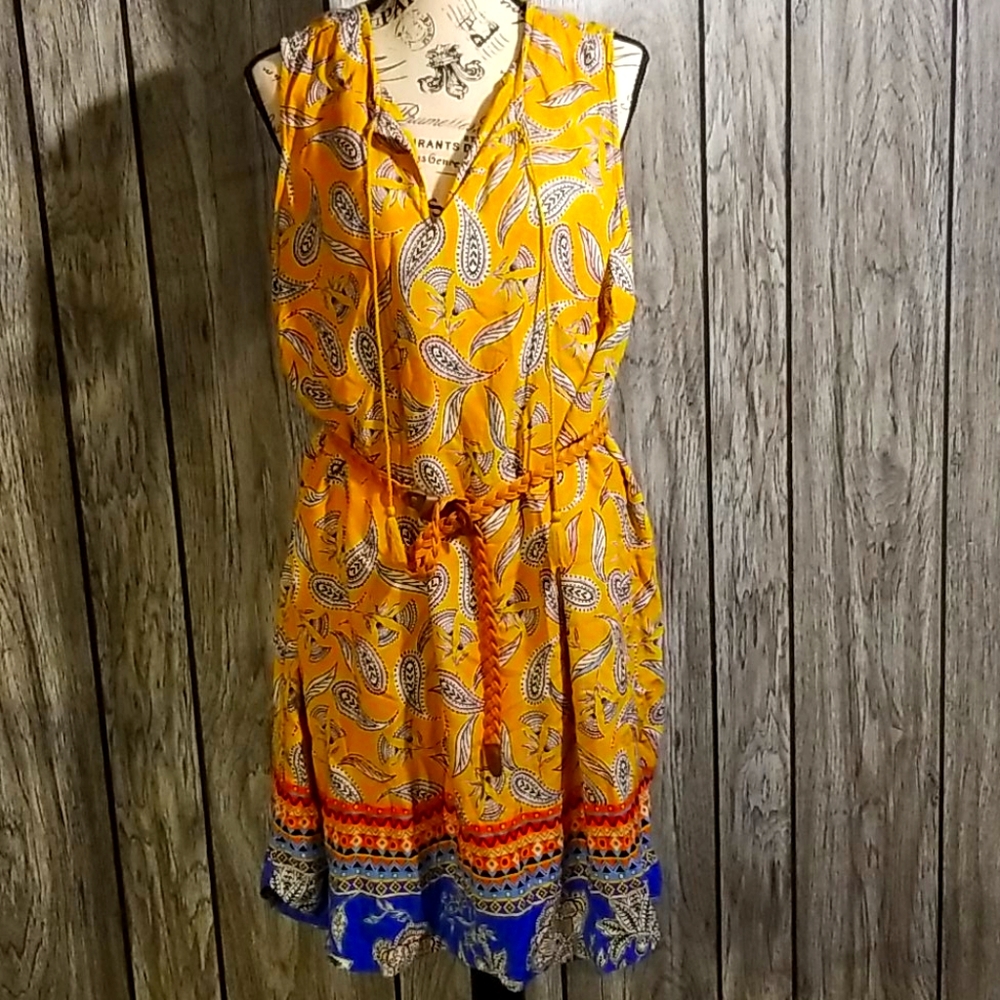 Boho hippy dress with belt! Made in India
